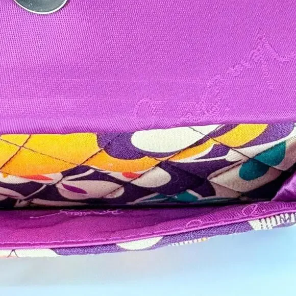 Vera Bradley Euro Wallet Plum Crazy Retired - No Strap - Picture 7 of 7